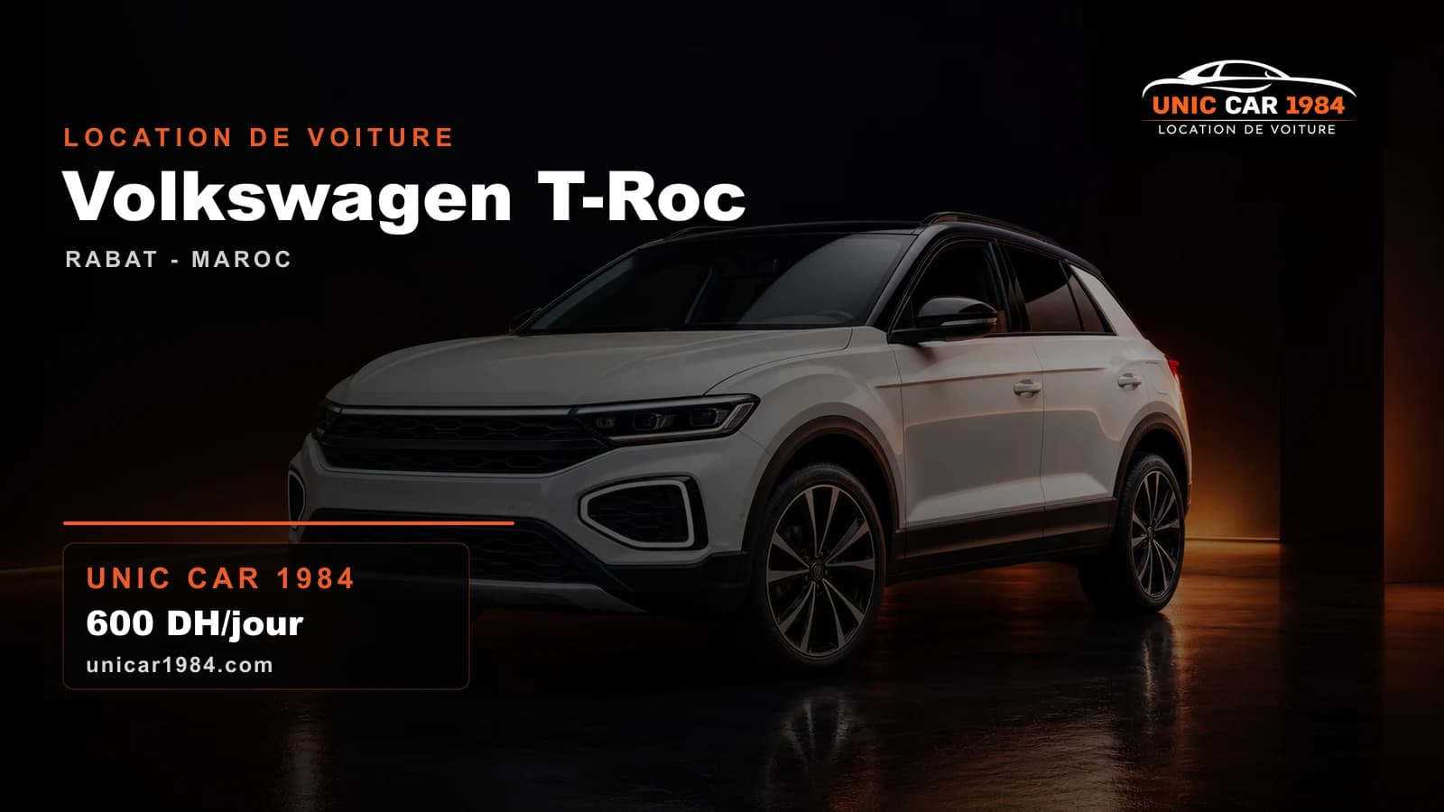 Volkswagen T-Roc disponible à la location à Rabat